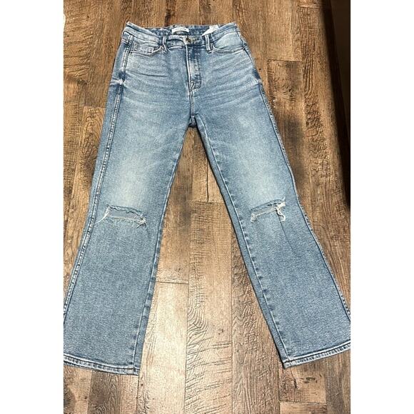 Good American CURVE FITTED HIP & THIGH -STRAIGHT LEG -Distressed KNEES SIZE 2/26 - Picture 1 of 11